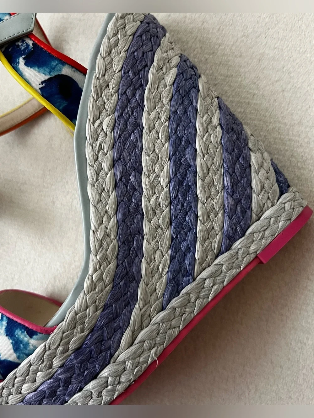 Sophia Webster Lucita Oceana Multicolor Espadrille Wedge Sandals Size 38.5
